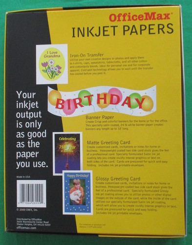 Papel Banner Inyección de Tinta 100 Hojas Oficina Max Blanco Satinado 11 X 8.5 Para Cualquier Ocasión - Imagen 2 de 3