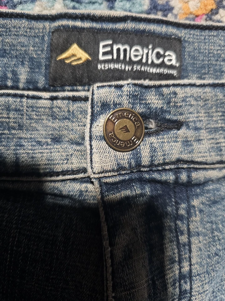 Vaqueros Emerica Classic Stretch Skateboard Azul Denim Talla 32 Foto 3 de 4