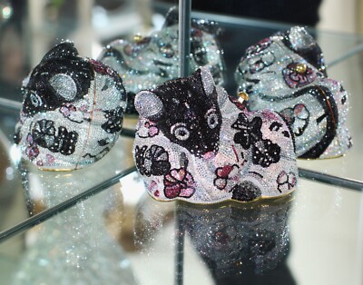 JUDITH LEIBER CLASSIC MULTI FLORAL MOUSE GOLD SWAROVSKI CRYSTAL