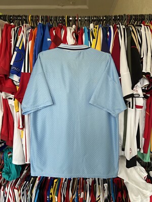 MANCHESTER CITY 1995 1996 HOME FOOTBALL SHIRT SOCCER JERSEY UMBRO