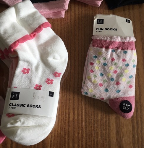 NWT Gap Kids Girls Socks Knee Crew & Turn Cuff Size L Shoe Size 5-6 - Picture 3 of 3