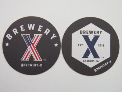 Beer COASTER ~ BREWERY X ~ Anaheim, CALIFORNIA ** Add'l Coasters Only $0.25 S&H