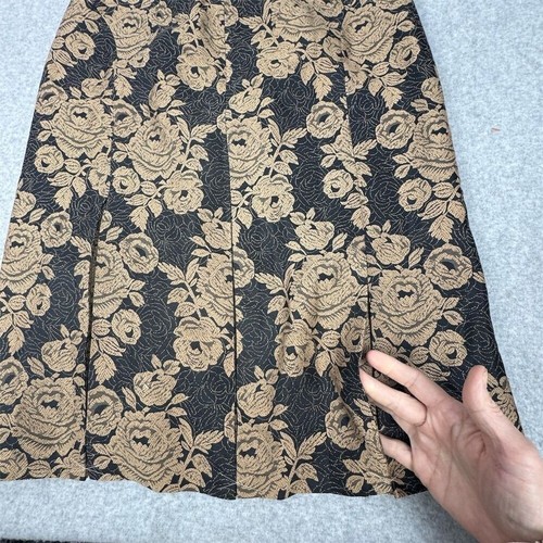 Ann Taylor Women's Floral Silk & Wool Pencil Skirt Black Knee Length Size 6 - 第 6/15 張圖片
