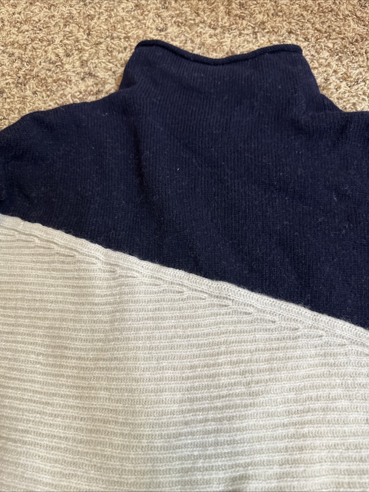 French Connection Patchwork Roll Neck Wool Blend … - image 5