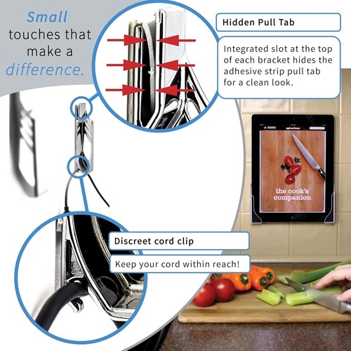 Dockem Koala Tablet Wall Mount Universal, Damage-Free Adhesive Chrome - Bild 3 von 8