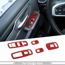 Red Interior Accessories Window Control Switch Panel Trim for Dodge Ram 1500 18+