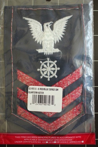 USCG US COAST GUARD PETTY OFFICER E4-6 QUARTERMASTER BLUE SERGE SLEEVE RANK RATE - 第 3/4 張圖片