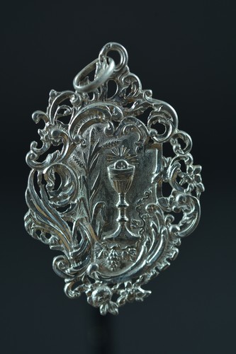 Large Sterling Silver superb Communion Religious Medal French Pendant 1892 - Photo 6 sur 6
