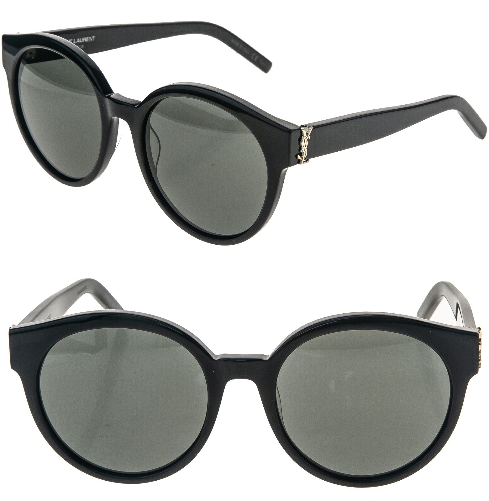 Occhiali da sole classici SAINT LAURENT MONOGRAM YSL LOGO SL M31 001 nero oro 54 mm 31