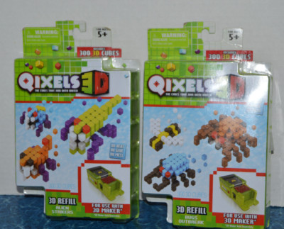 QIXELS - Bugs Outbreak - 300 Cube Refill Kit (Use with 3D Maker) New, Sealed