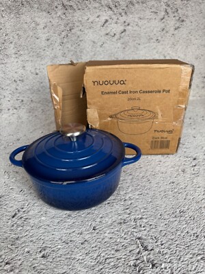 2L Gusseisen Dutch Oven mit Deckel | Antihaft Emaille Kasserolle Topf von Nuovva