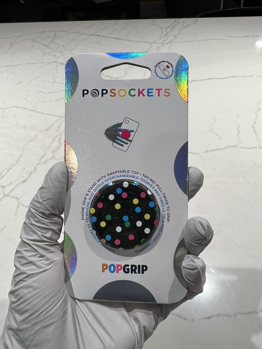 New!! PopSockets Transparent Polka Dot Phone Grip Holder, Pop