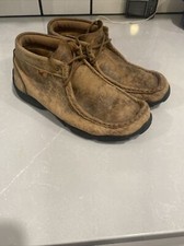 Twisted X YDM0001 Brown Leather Driving Moc Boots Shoes Youth Size 2.5