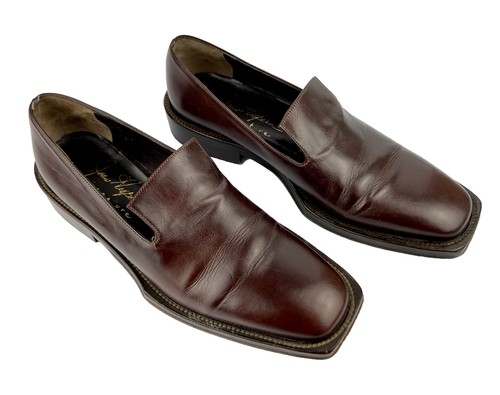 Joan Helpern Signature Loafers Square Toe Maroon Handmade in Italy UK 4,5 US 6,5 - Bild 3 von 14