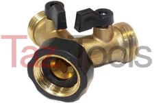 Water Hose Splitter Heavy Duty 2 Way Solid Brass Y Valve Female Connector Garden
