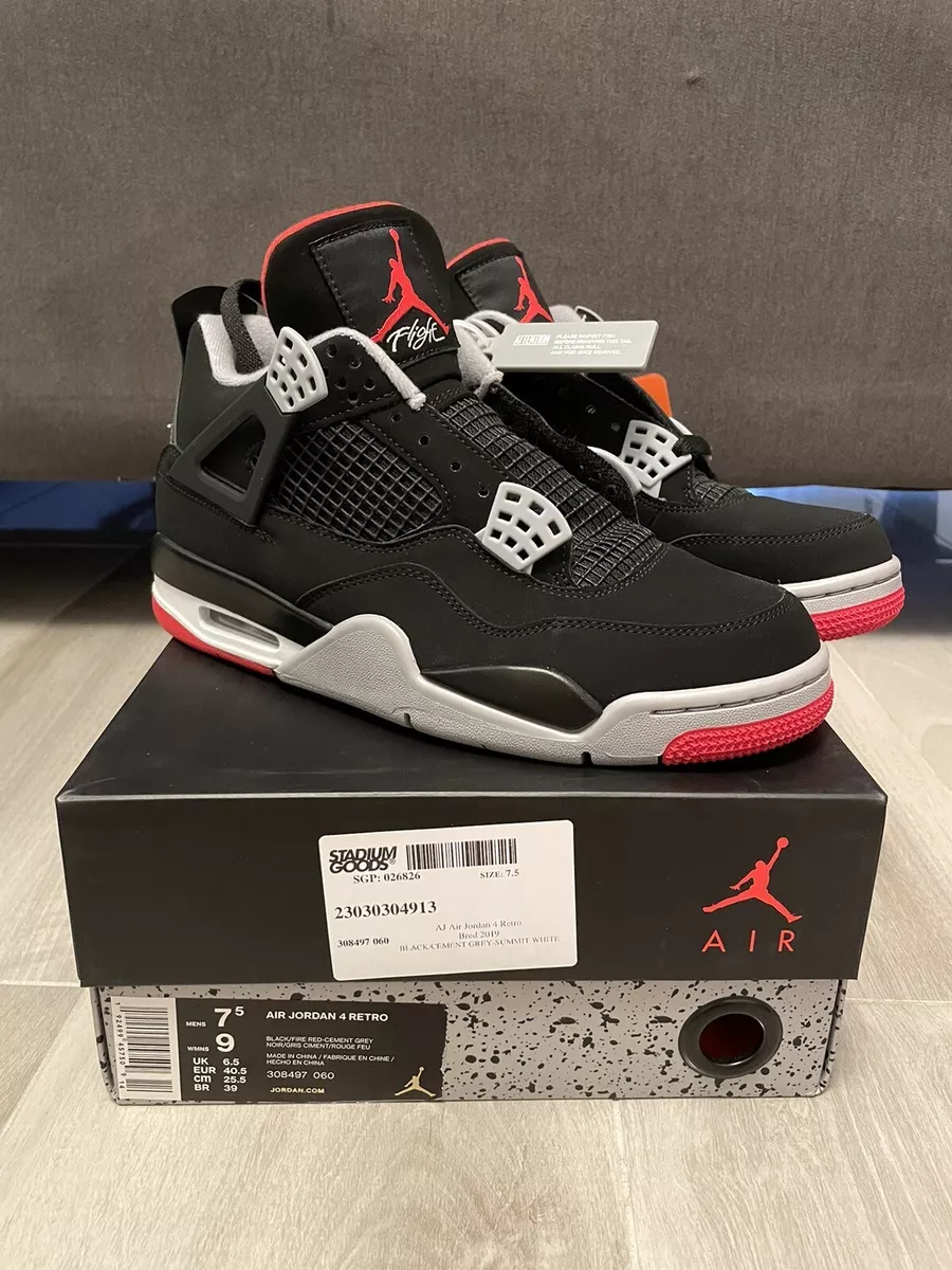 Jordan 4 Retro Bred 2019 - Size 7.5 Mens Brand New Deadstock | eBay