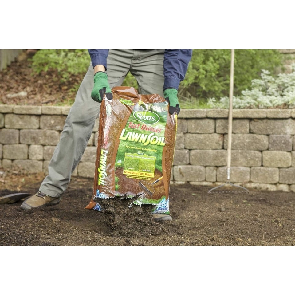 Scotts turf builder lawn soil for lawn repair or over seeding 1 5cf ebay
