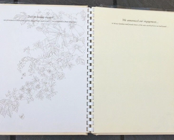 Libro álbum de memoria Gibson "Our Wedding" 1978 vintage con sobrepolvo de plástico Foto 4 de 4