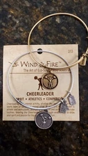 Wind and Fire CHEERLEADER Expandable, Stackable Bangle Bracelet W/ CHARM
