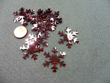 Vintage Mauve Pink Metallic Snowflake sequins - 15 pcs.