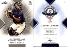 ADONYS GUZMAN 2021 LEAF PERFECT GAME "NATIONAL SHOWCASE" ROOKIE CARD #4