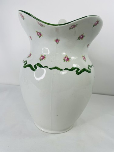 VTG Hampton & Sons London ENGLAND Large Wash Pitcher w/ Pink Roses Ribbon Bow - Picture 11 of 12