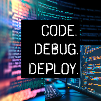 Code. Debug. Deploy. Poster 12''x12'' or 20''x20'' Posterprint IT Coding Gift