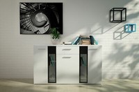 Kommode Sideboard Salsa Wohnwand Wohnzimmer Anbauwand Weiss Matt