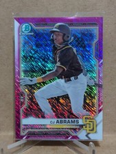 2021 Bowman Chrome Prospects Fuchsia Shimmer Refractors #160/199 CJ Abrams