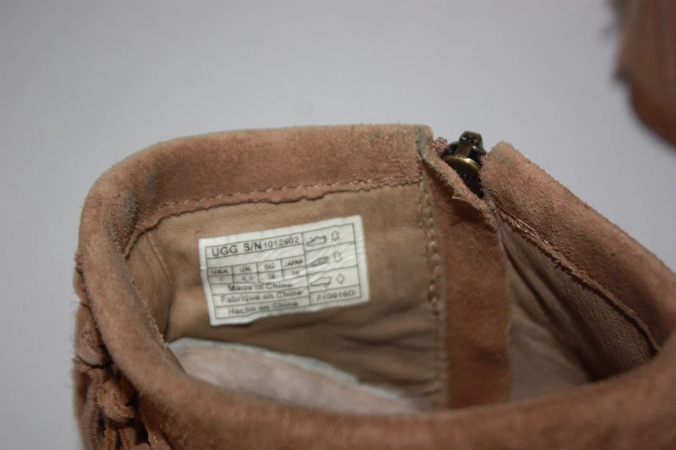 MINNETONKA Boots Daim Marron Clair S/N 1012502 Franges T 38 BE - Photo 4/4