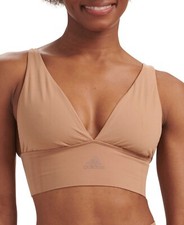 adidas Intimates Omni-Stretch Plunge Light Support Bra 4A7H69 Beige Size S
