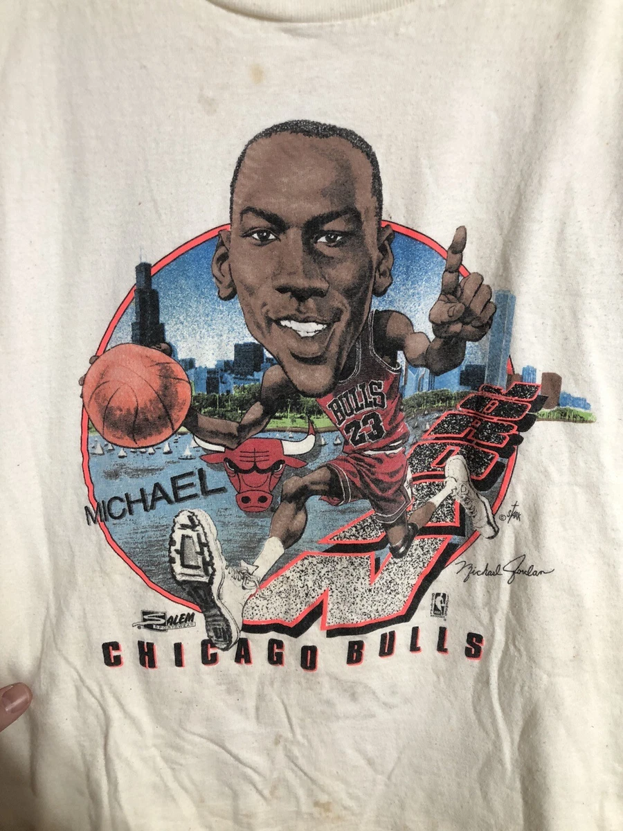 Vintage 80s Salem Sportswear Michael Jordan Caricature T Shirt L