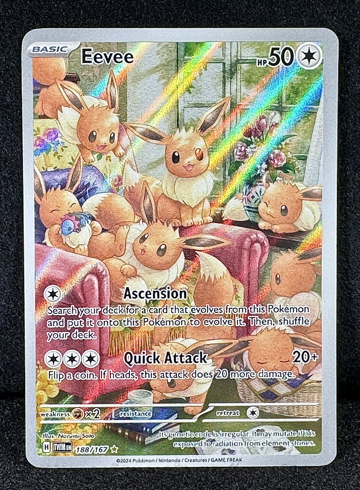 Eevee 188/167 (Pokémon Twilight Masquerade): Ilustración Ampliada