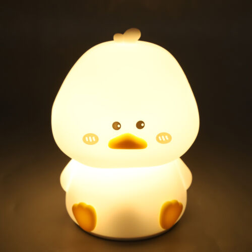 Cute Duck Night Light Soft Silicone Night Lamp Rechargeable Dimmable Bedsid XAA - Picture 1 of 24