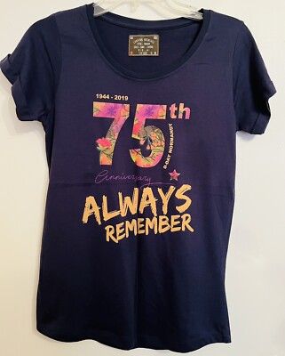 75th Anniversary Normandy Landing Beach D Day Veterans T Shirt. Size Small Women