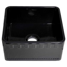 Whitehaus Collection WHFLATN2018-B L Reversible Apron Front Fireclay Single Bowl