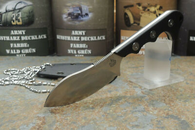 QSP Knive NECKMUK Messer Neck Knife D2 Stahl G10 Griff SCHWARZ Kydex QS125A