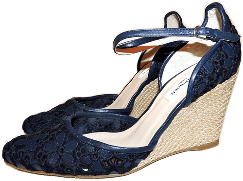 L.k. Bennett Petal Leather Embroidery Wedge Sandals Shoes Pump Espadrilles 39.5 - 第 5/6 張圖片