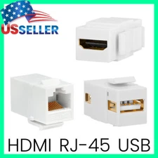 USB 2.0 HDMI CAT5e Keystone Jack Coupler for Patch Panel Wall Plate Surface Box