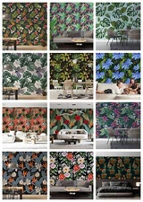 3D Floral Leaves Pattern Self-adhesive Wallpaper Removable Wallpaper Wall Mural