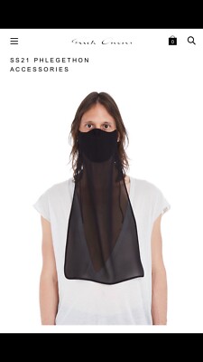 Super coole RICK OWENS LANGE schwarze MASKE mit langem Seidenschild HERREN GRÖSSE/VERSION!!!