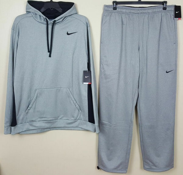 Nike Thermafit Sweatsuit Hoodie Pants Outfit Grey Black RARE (3xl