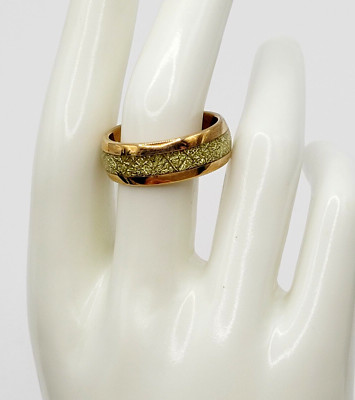 Stauer Meteorite Band Ring Rose Gold Tone Tungsten Size 10 Signed Men's Women's