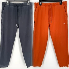 Lot of 2 Mack Weldon For Daily Wear mens size L jogger sweat Pants orange grey