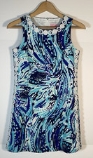 Lilly Pulitzer Milla Shift Dress Girls 14 Blue Classic Sleeveless Summer EUC