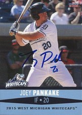 Joey Pankake 2015 West Michigan Whitecaps Signed Card