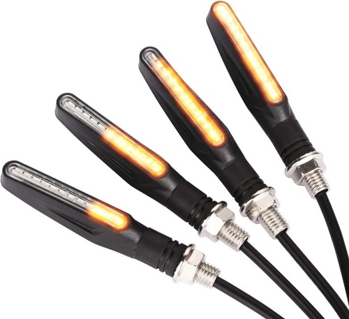 4 X Clignotants LED Séquentiel Ambre Moto Scooter Universel Ampoule Feu E11 - Picture 3 of 8
