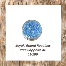 Miyuki 11/0 Round Rocailles Seed Beads 11-299 Pale Sapphire AB 20 Grams