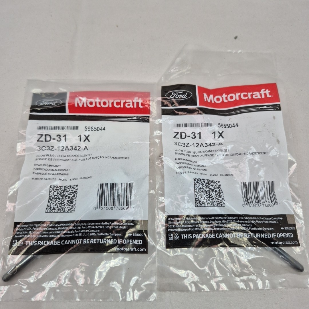03-04 6.0L Ford Powerstroke Glow Plug OEM Motorcraft ZD-31 / 3C3Z-12A342-A, 2Pk