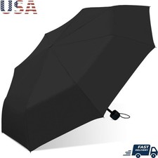 Compact Folding Windproof Rain Umbrella 42in Super Mini Travel Accessory New